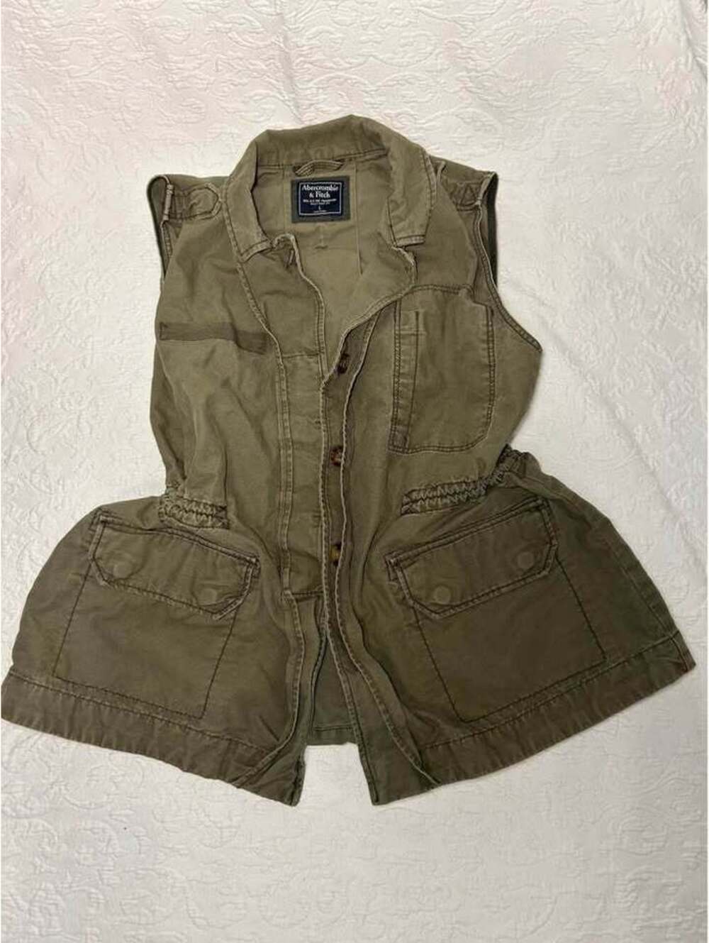 Abercrombie and Fitch military style jacket with drawstring waist women’s size L